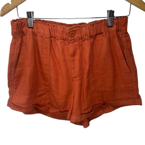 BLANK NYC Linen Blend Orange Shorts Size Small - Picture 1 of 9